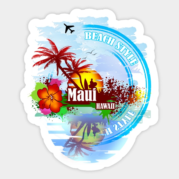 Maui Hawaii Sticker by dejava